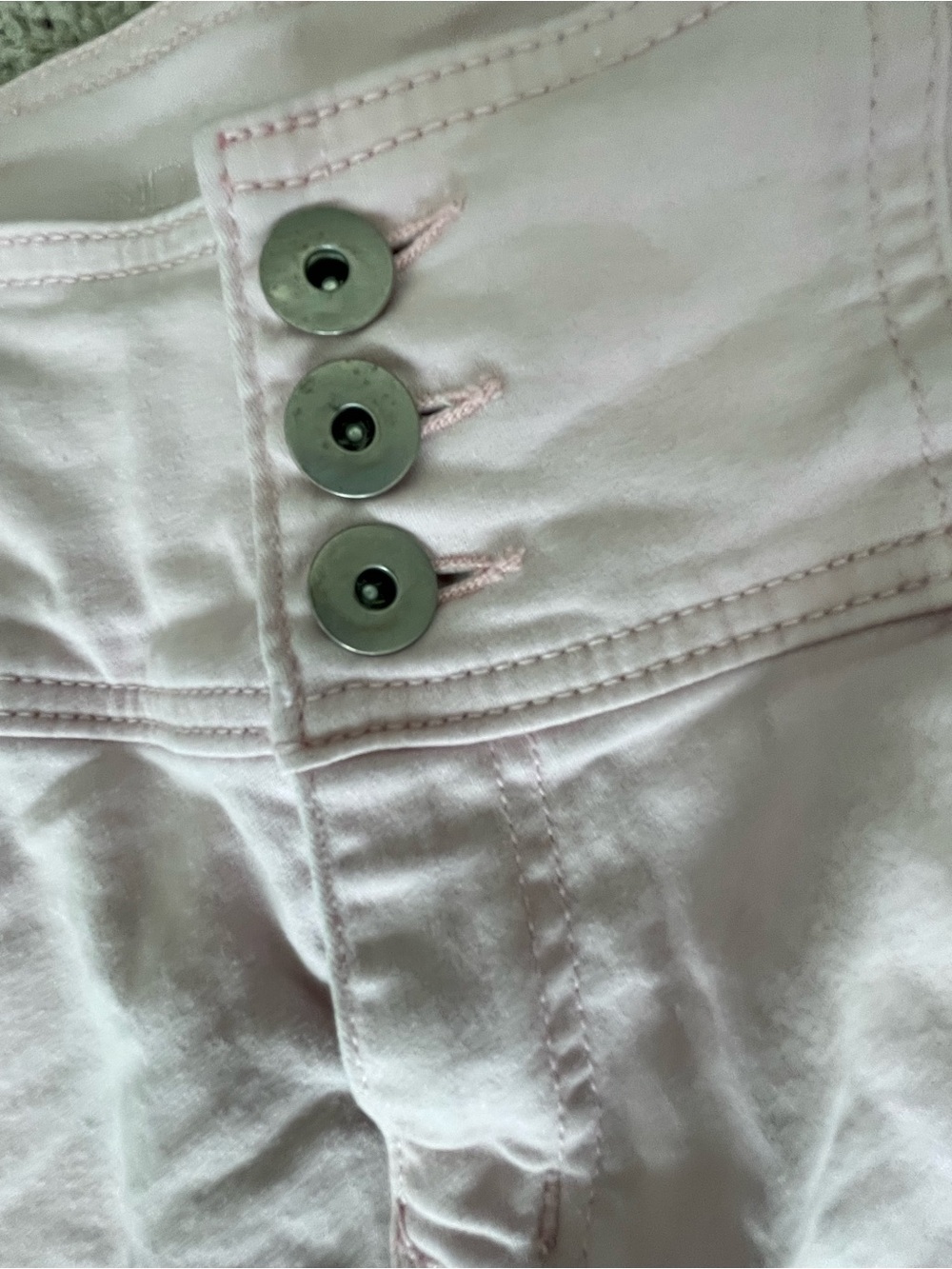 Ladies Jeans Light Pink Size Cropped Size 15 3 Button And Zipper Closure